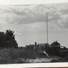 B&W Photo Cape Cod Grassy Shoreline Dock Homes Overcast Sky 5” x 3.5”