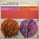 Demonstration Disc, LP Enesco Rumanian, Liszt Hungarian Rhapsodies Stereophonic