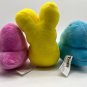 Peeps Bean Bag Plush Chicks Bunny Lot of 3 (Pink, Yellow and Blue) 5"