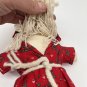 Handmade Christmas Santa Claus Cloth Doll Yarn Beard Handmade 8â 1990s