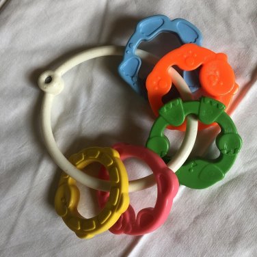 FISHER-PRICE ANIMAL RING, rattle and teether baby toy, #430