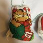 ENESCO GARFIELD CAT Christmas ornaments Plush 1978 Set Of 2 RARE!