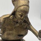 African Benin Bronze Brass Sculpture Tambourine Man Tambourine Shovel Tool 3 Pc