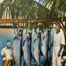 USPS Linen Postcard Tarpon Springs Florida 1940s Fisherman Paradise Note On Back