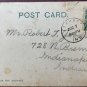 USPS Lovers Lane Island Park, Elkhart, IN Indiana Woods Atq Postcard PM 1907 1c