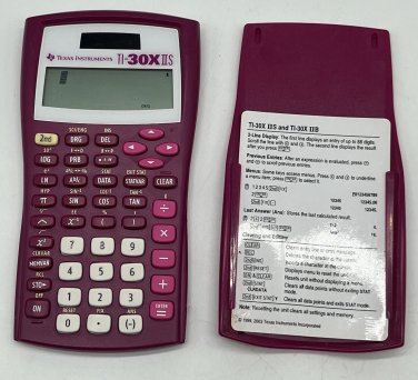 Texas Instruments TI-30X IIS Solar Scientific Calculator Pink Tested Working