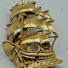 Vintage 2" Sailboat Brass Decorative Pin SEE PIC
