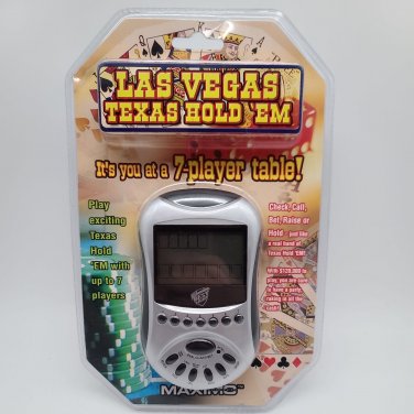 NEW Las Vegas Texas Hold'Em Maximo Handheld Electronic Video Poker Game 7 Player