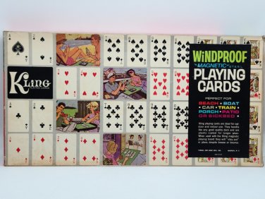 VIntage KLING WINDPROOF MAGNETIC STEEL PLAYING CARDS + BOARD MODEL 55 Complete