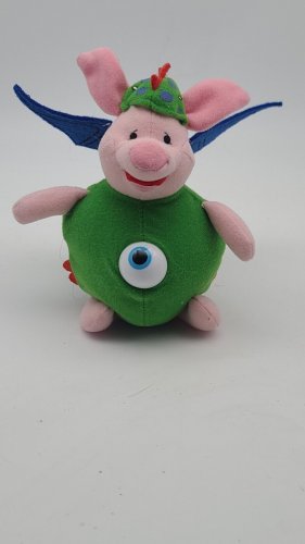 Disney Winnie the Pooh Piglet 8" plush as One-Eyed Dragon Goblin Vintage Rare