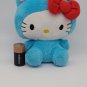 RARE Sanrio Blue Hello Kitty Bow Tie Plush 11" Stuffed Anima CLEAN