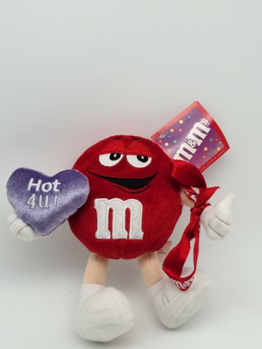 M&M's  Plush Red   "Hot 4 U!"    Valentine's Day Plush M&M