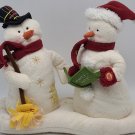 Vintage Hallmark Commemorative Caroling Snowmen Plush TESTED - SEE VIDEO