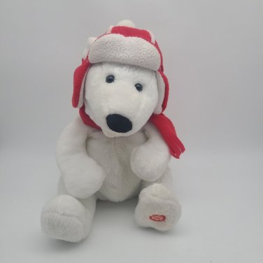 American Greetings Polar Bear Singing We Wish You Merry Christmas Plush 12"