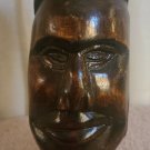 Vintage Wooden Tribal Man Bust Statue. 12" x 4"