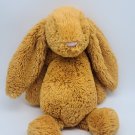 Tan Bunny Rabbit Pink Nose Ears White Tail Jellycat Plush 16" Toy Lovey