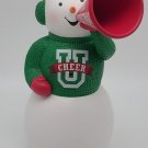 White Multi 9" Hallmark Talking Snowman CHRISTMAS CHEERS Figurine