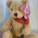 Gund Fossil Teddy Bear Plush Red Bandana Jointed Tan Stuffed Animal 9” 1995