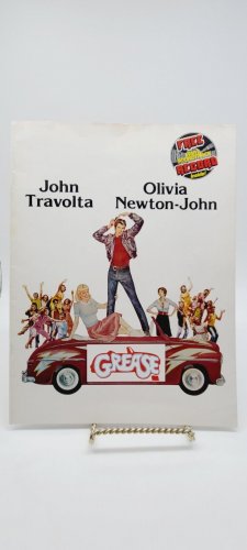 GREASE 1978 John Travolta Olivia Newton John Original Movie Program w/Flexi LP