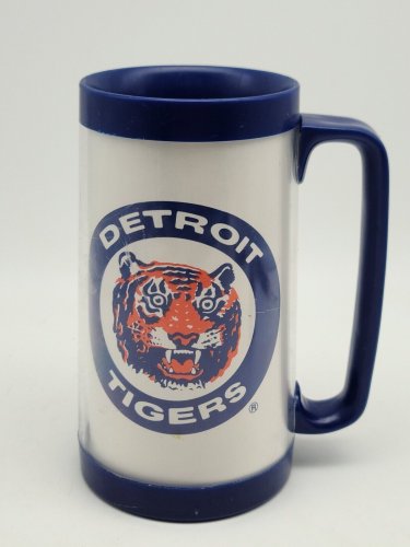 Vintage Detroit Tigers Thermo-Serv Plastic Insulated Bud Mug Stein 6 1/&acirc;��4  USA