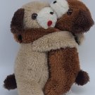 Vintage 1977 RUSS BERRIE Plush Hugging Teddy Bear Couple CLEAN