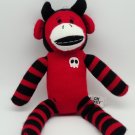 Goth Devil Sock Monkey 14" PLUSH  Red & Black *CLEAN*