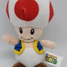 GENUINE Super Mario Bros Red Toad Stuffed Plush All Star 8" Little Buddy Used