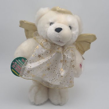 MerryBrite Dan Dee Angel Bear Plush Sings Animated MTY White TEDDY *TESTED*