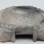 Vintage Hand Carved Black Marble Stone Mayan Aztec Ashtray Grey Black