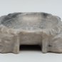 Vintage Hand Carved Black Marble Stone Mayan Aztec Ashtray Grey Black