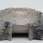 Vintage Hand Carved Black Marble Stone Mayan Aztec Ashtray Grey Black