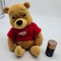 THE DISNEY STORE WINNIE THE POOH 8" RED SWEATER POOH BEAN BAG PLUSH NWT
