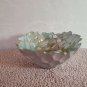 Vintage Aqua Silver Glass Bowl Candy Dish Nautical Mermaid Scales