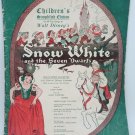 WALT DISNEY'S  SNOW WHITE AND THE SEVEN DWARFS  RICHTER  MUSIC BOOK  1955