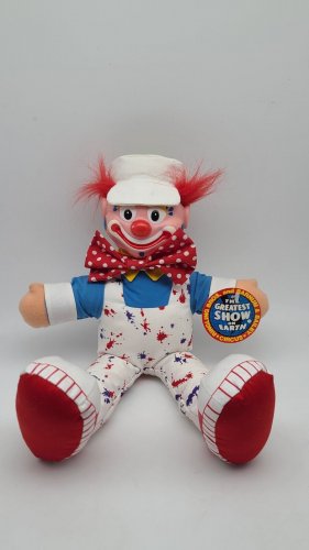NWT Vintage Ringling Brothers and Barnum & Bailey Circus stuffed Clown RARE