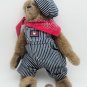Boyds Bears Elmer O Bearroad Train Engineer Overalls Hat Red Bandana 1999