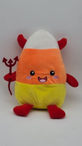 Kellytoy Halloween Candy Corn Devil Horns and Tail Plush Stuffed Toy 2018 CLEAN