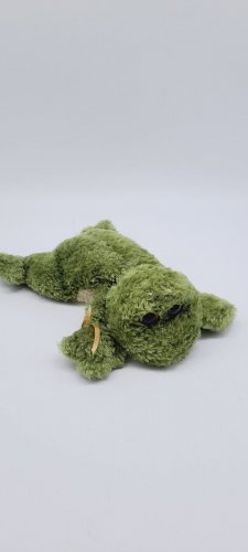World Market Green Frog Plush w/ Bow Stuffed Animal Toy 9" HTF