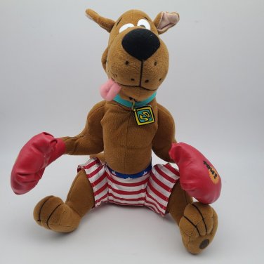 CARTOON NETWORK SCOOBY DOO DOG Plush Toy Boxer Boxing Gloves Hanna Barbera