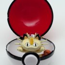 Pokemon Meowth Pokeball Keychain Figure Toy Vtg 1999 Nintendo