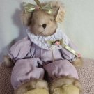 RARE Bearington Bear Collection 'Taylor' Lavender Romper Bean Bottom 16" *CLEAN*