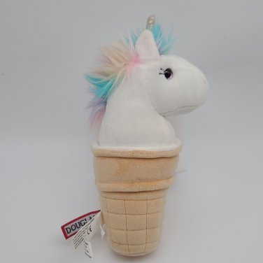 Douglas Cuddle Toy Unicorn Ice Cream Cone 9&acirc;�� Plush CLEAN