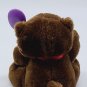 Vintage Mattel Emotions Dk Brown Teddy Bear w/ Heart Plush Stuffed 6" CLEAN