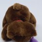 Vintage Mattel Emotions Dk Brown Teddy Bear w/ Heart Plush Stuffed 6" CLEAN