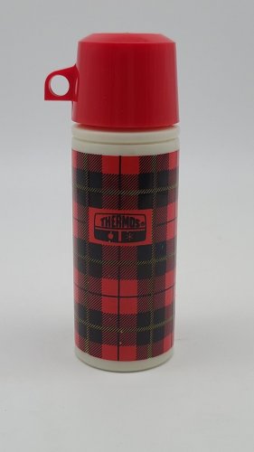 Avon Plaid Thermos Decanter 3 fl oz Wild Country After Shave EMPTY