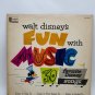 Walt Disney's Vintage Record "Fun with Music" 30 Favorite Disney Songs Vinyl LP