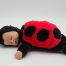 Vintage 1997 Anne Geddes 15" Lady Bug Sleeping Baby Doll Plush Vinyl Collectible