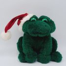 Plush Singing Santa Frog Santa Hat Sings Jingle Bells In Frog Croaks 9” Vtg
