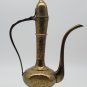 Brass Teapot or Oil Vessel India Lamp Etched Brass with Hinged Lid