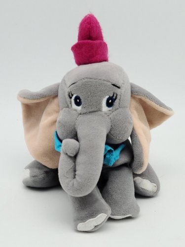 Disney Dumbo Elephant Plush Stuffed Animal  Vintage 8" Bean Bag